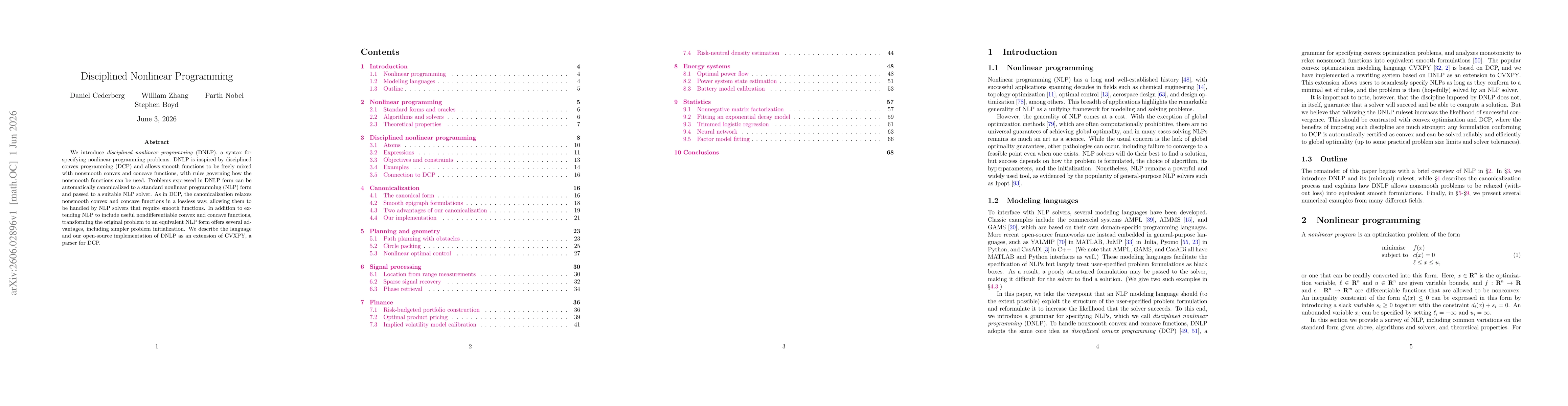 Thumbnail for Disciplined Nonlinear Programming