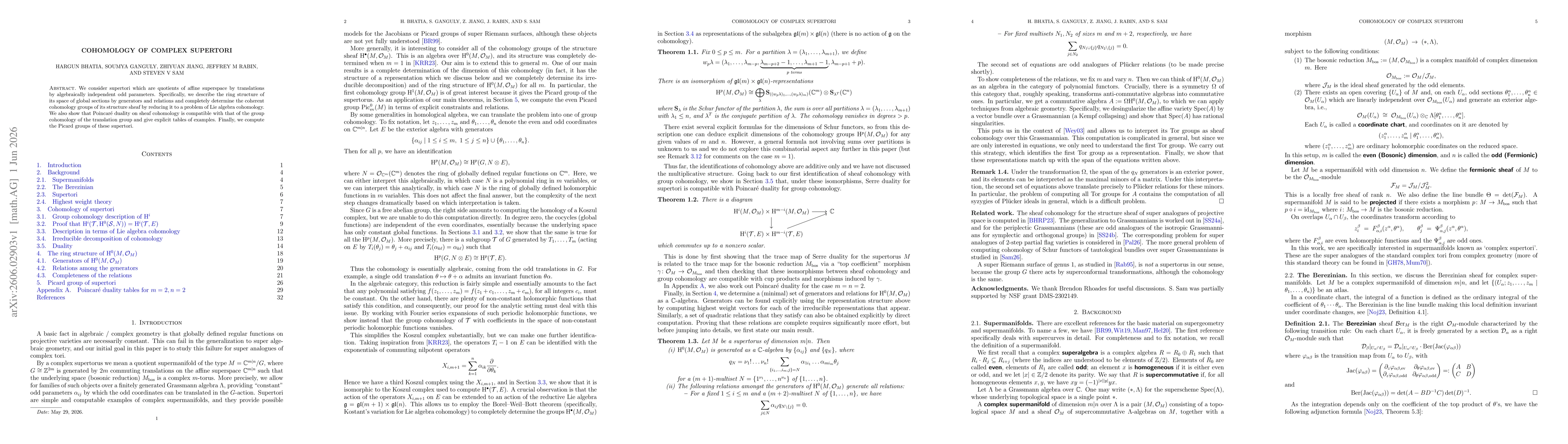 Thumbnail for Cohomology of complex supertori