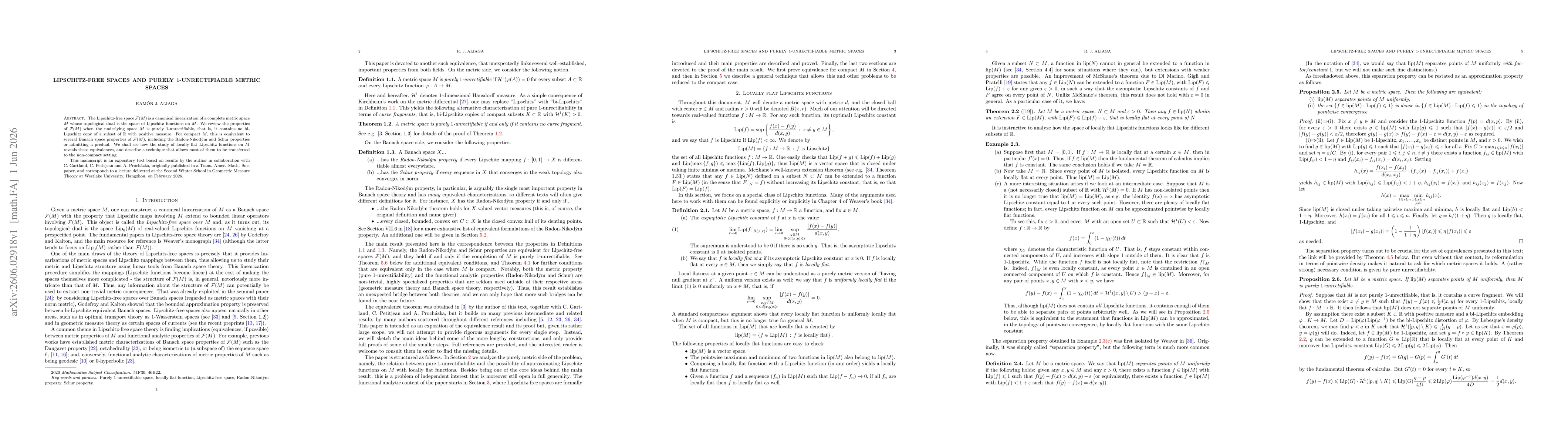 Thumbnail for Lipschitz-free spaces and purely 1-unrectifiable metric spaces