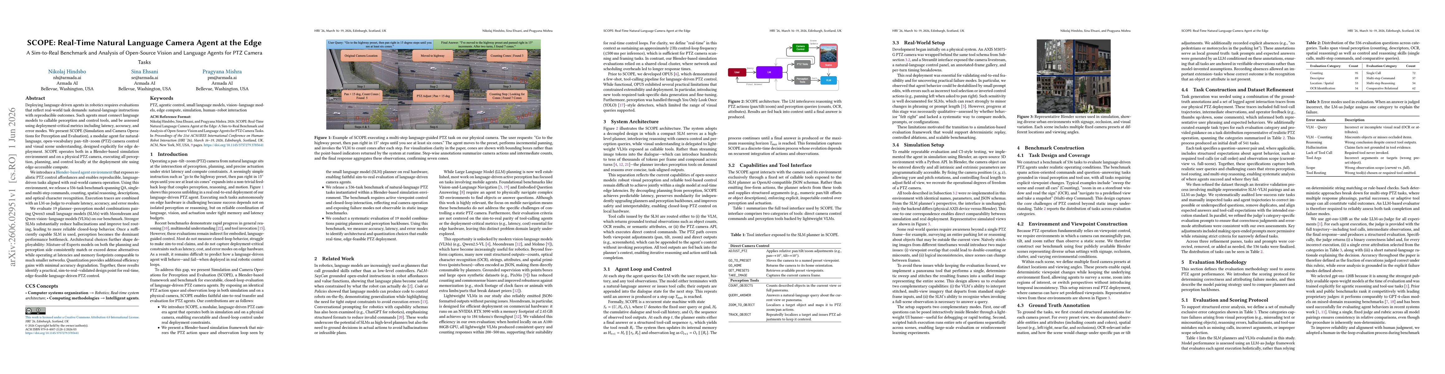 Thumbnail for SCOPE: Real-Time Natural Language Camera Agent at the Edge