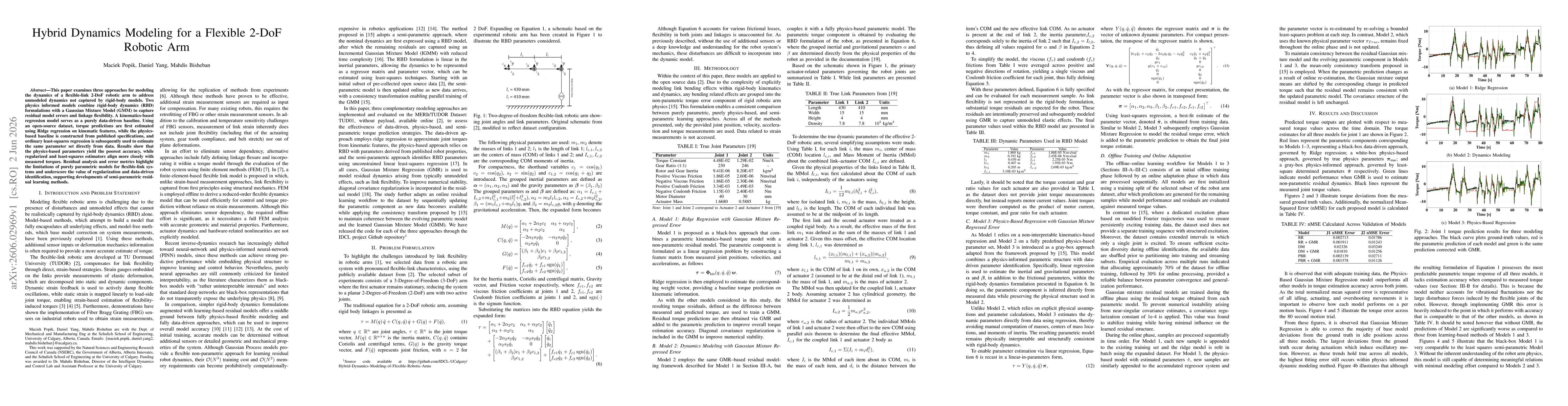 Thumbnail for Hybrid Dynamics Modeling for a Flexible 2-DoF Robotic Arm