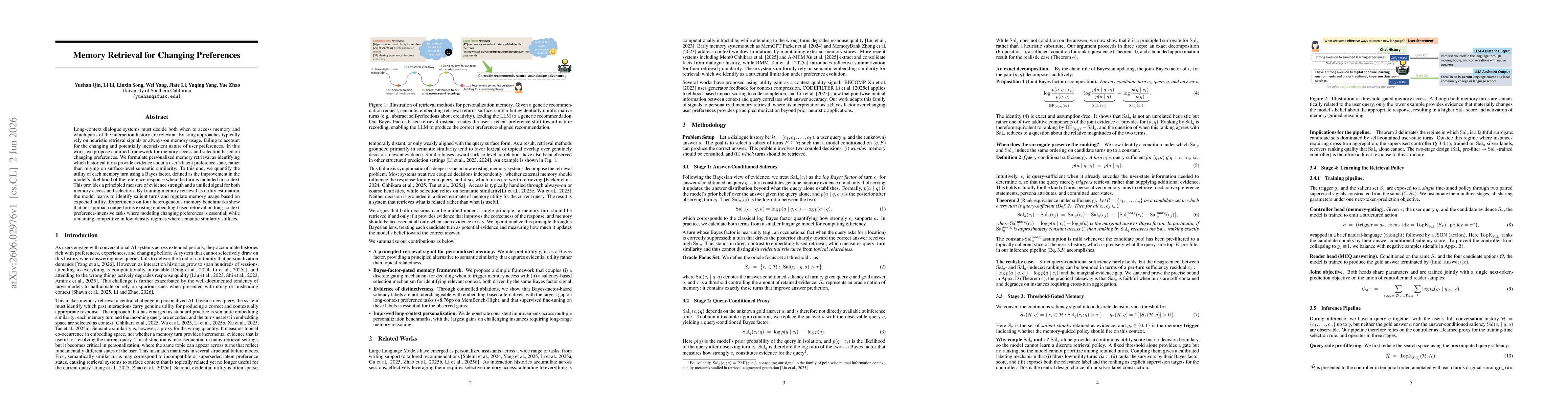 Thumbnail for Memory Retrieval for Changing Preferences