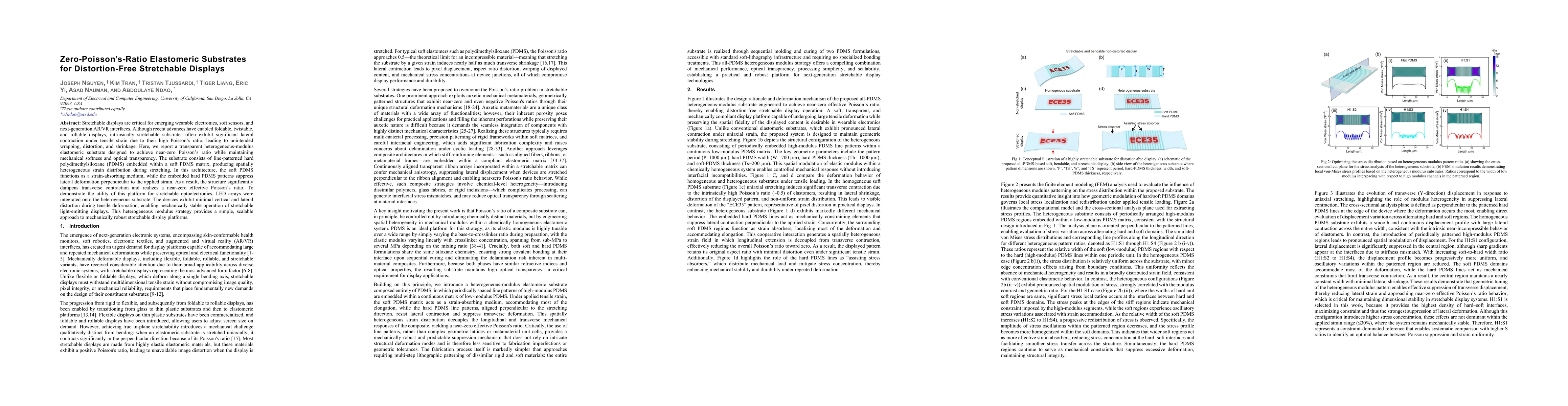 Thumbnail for Zero-Poisson Ratio Elastomeric Substrates for Distortion-Free Stretchable Displays