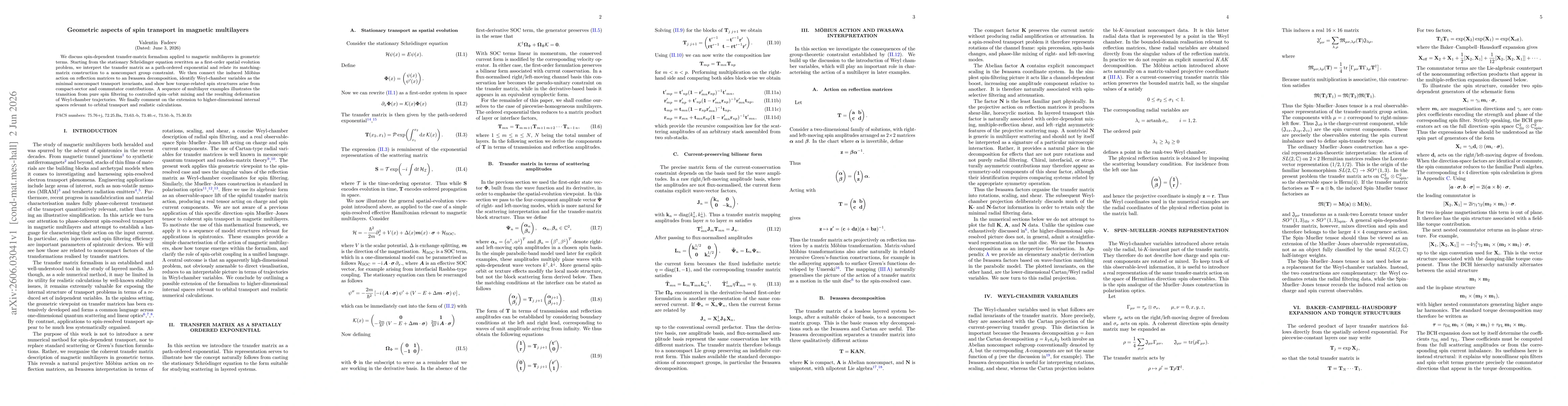 Thumbnail for Geometric aspects of spin transport in magnetic multilayers