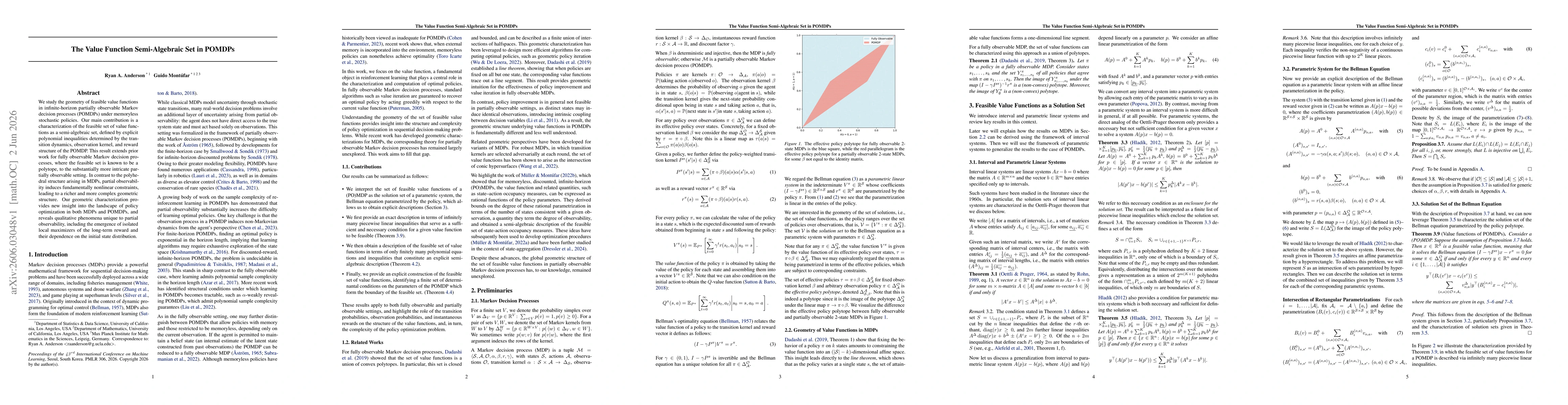 Thumbnail for The Value Function Semi-Algebraic Set in Partially Observable Markov Decision Processes