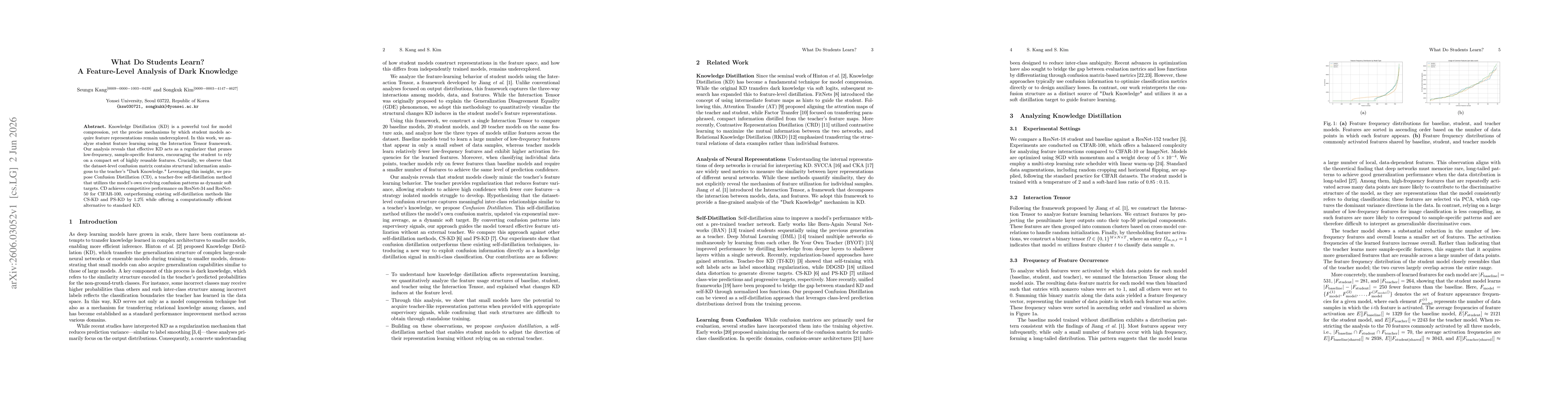 Thumbnail for What Do Students Learn? A Feature-Level Analysis of Dark Knowledge