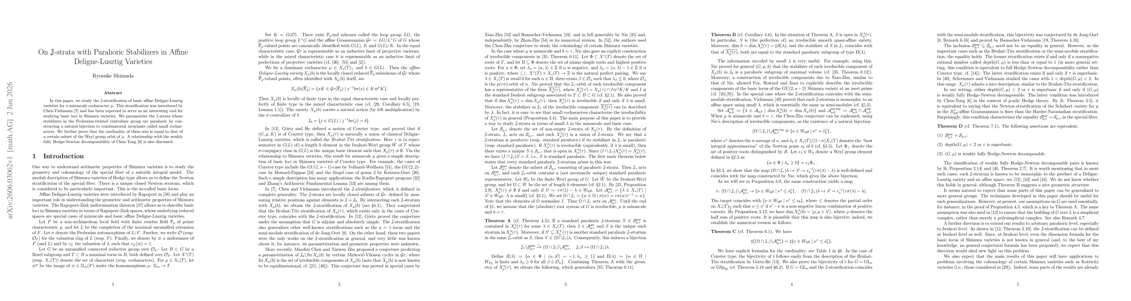 Thumbnail for On $\mathbb J$-strata with Parahoric Stabilizers in Affine Deligne-Lusztig Varieties