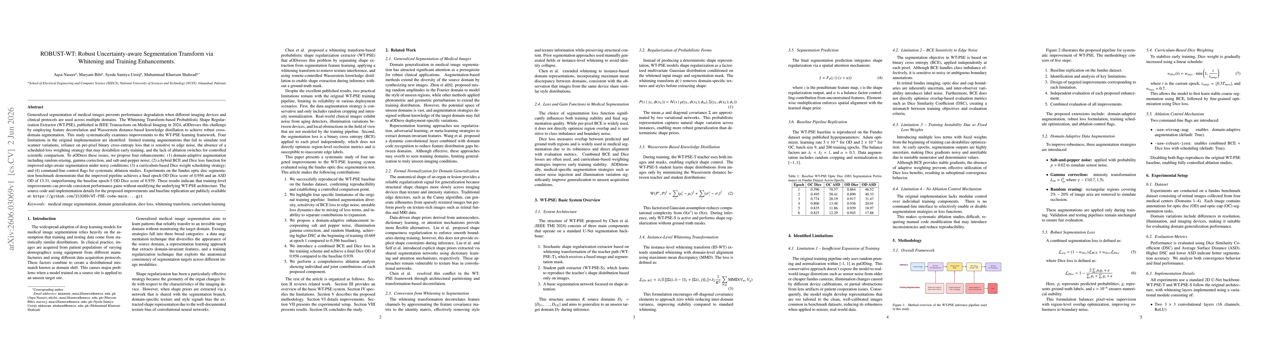 Thumbnail for ROBUST-WT: Robust Uncertainty-aware Segmentation Transform via Whitening and Training Enhancements
