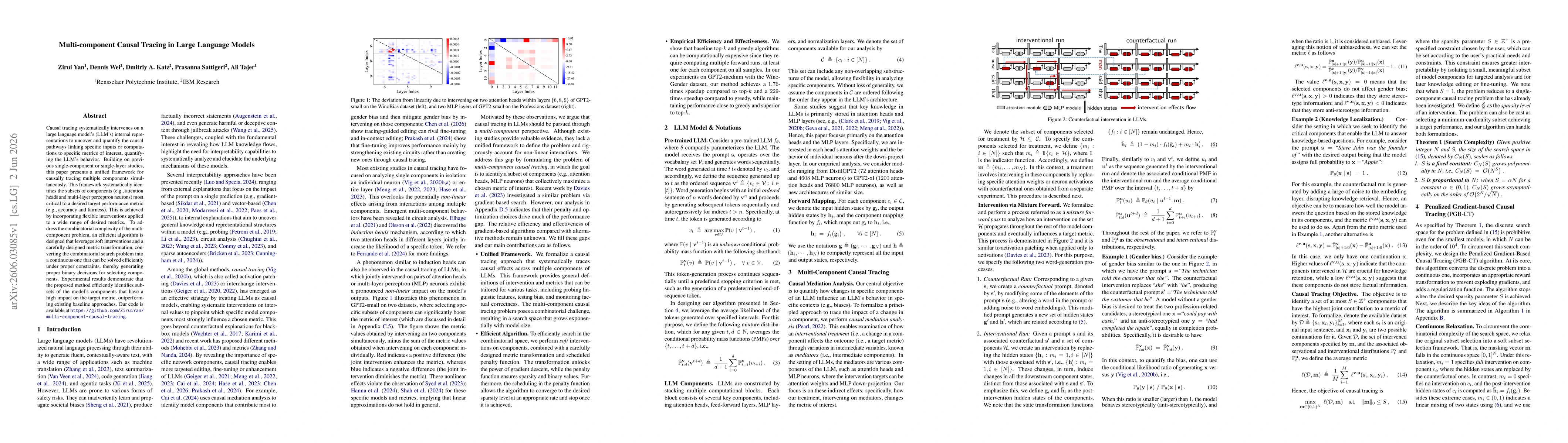 Thumbnail for Multi-component Causal Tracing in Large Language Models