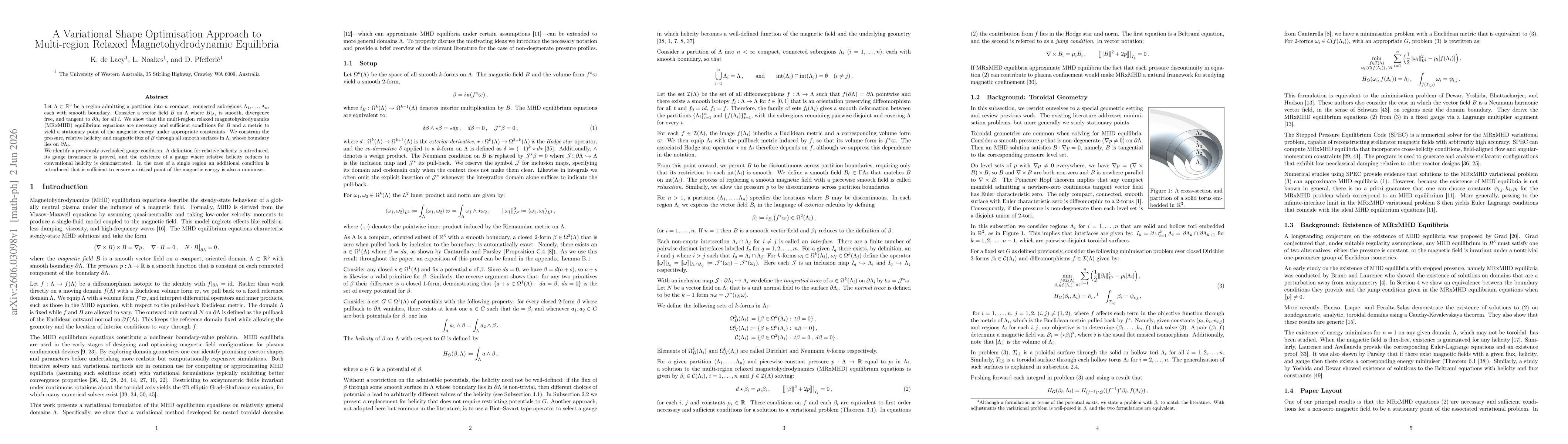 Thumbnail for A Variational Shape Optimisation Approach to Multi-region Relaxed Magnetohydrodynamic Equilibria