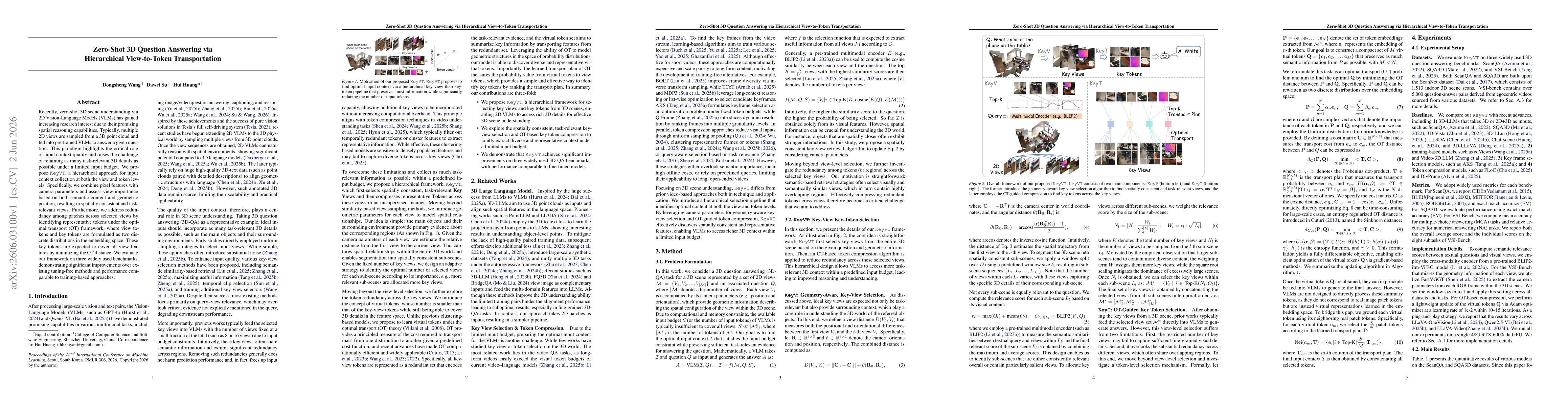 Thumbnail for Zero-Shot 3D Question Answering via Hierarchical View-to-Token Transportation