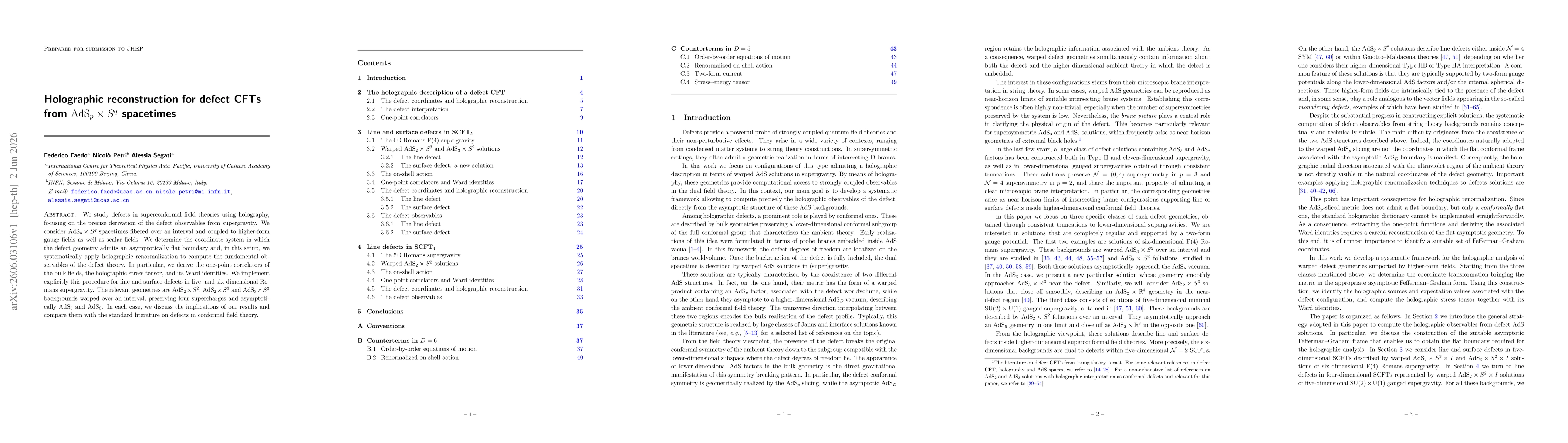 Thumbnail for Holographic reconstruction for defect CFTs from $\mathrm{AdS}_p \times S^q$ spacetimes