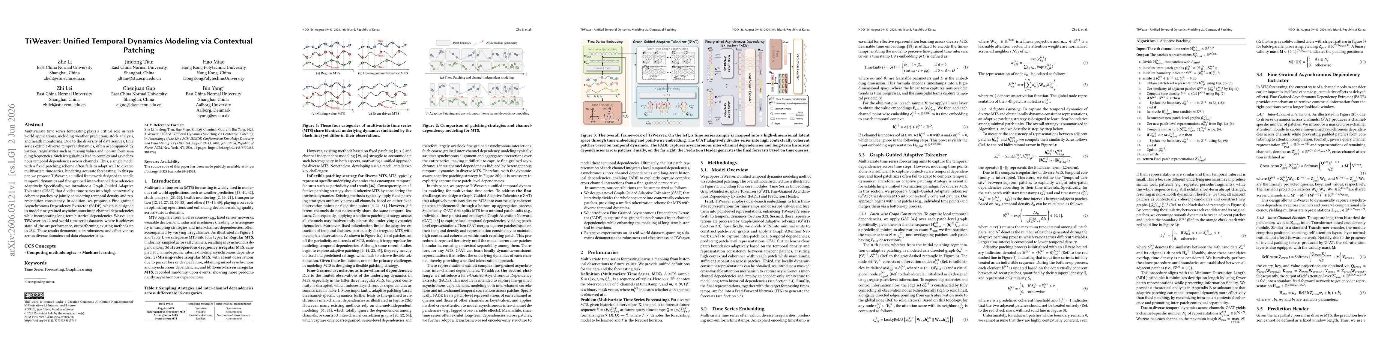 Thumbnail for TiWeaver: Unified Temporal Dynamics Modeling via Contextual Patching