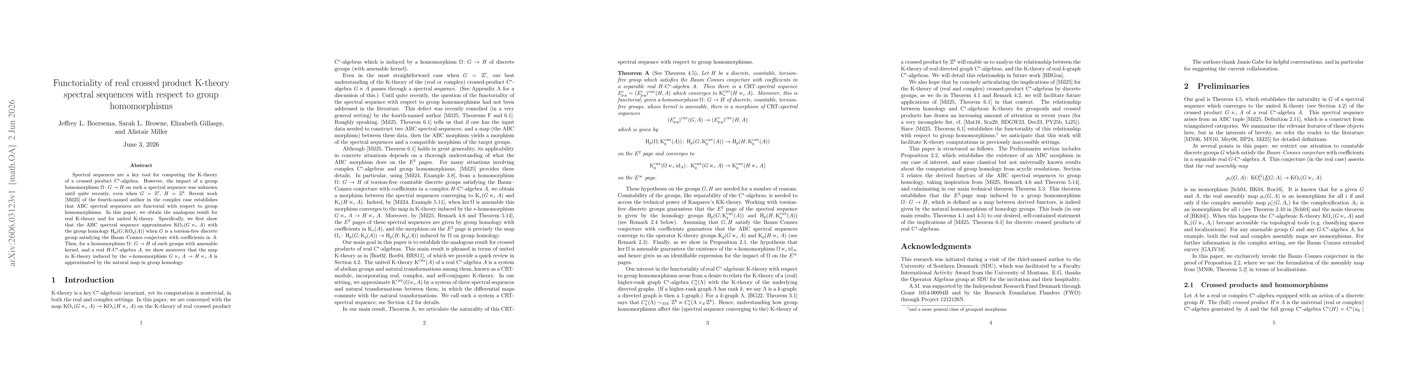 Thumbnail for Functoriality of real crossed product K-theory spectral sequences with respect to group homomorphisms