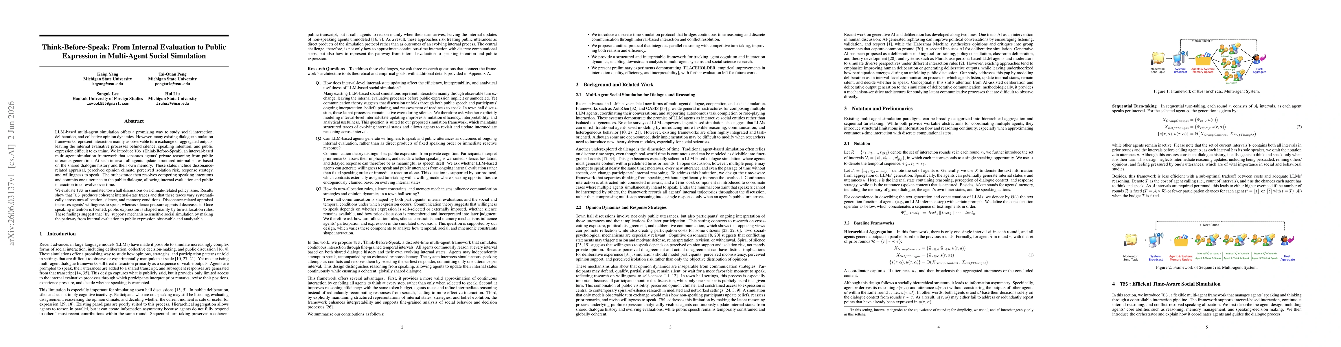 Thumbnail for Think-Before-Speak: From Internal Evaluation to Public Expression in Multi-Agent Social Simulation
