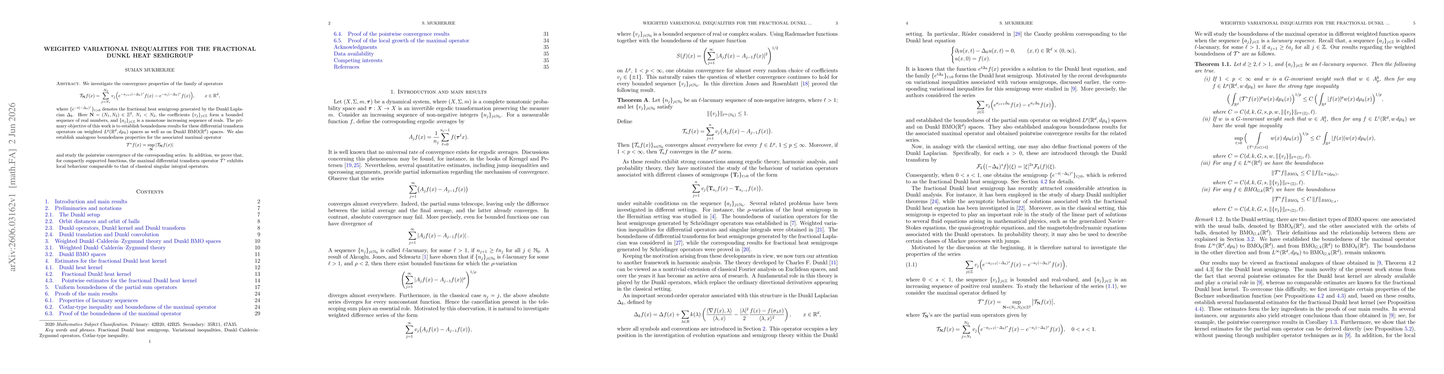 Thumbnail for Weighted variational inequalities for the fractional Dunkl heat semigroup