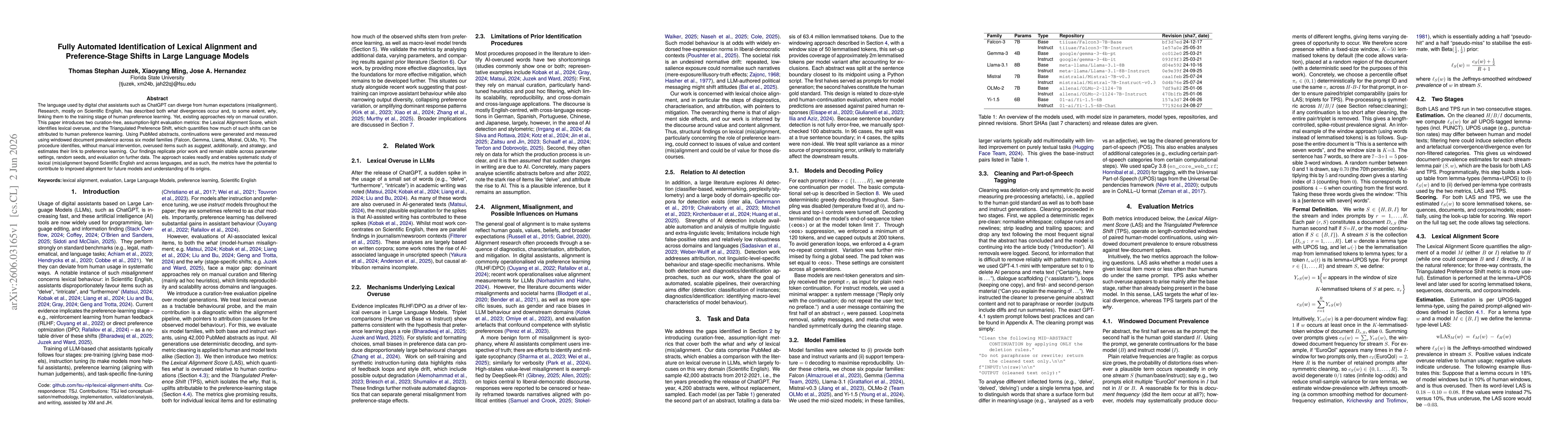 Thumbnail for Fully Automated Identification of Lexical Alignment and Preference-Stage Shifts in Large Language Models