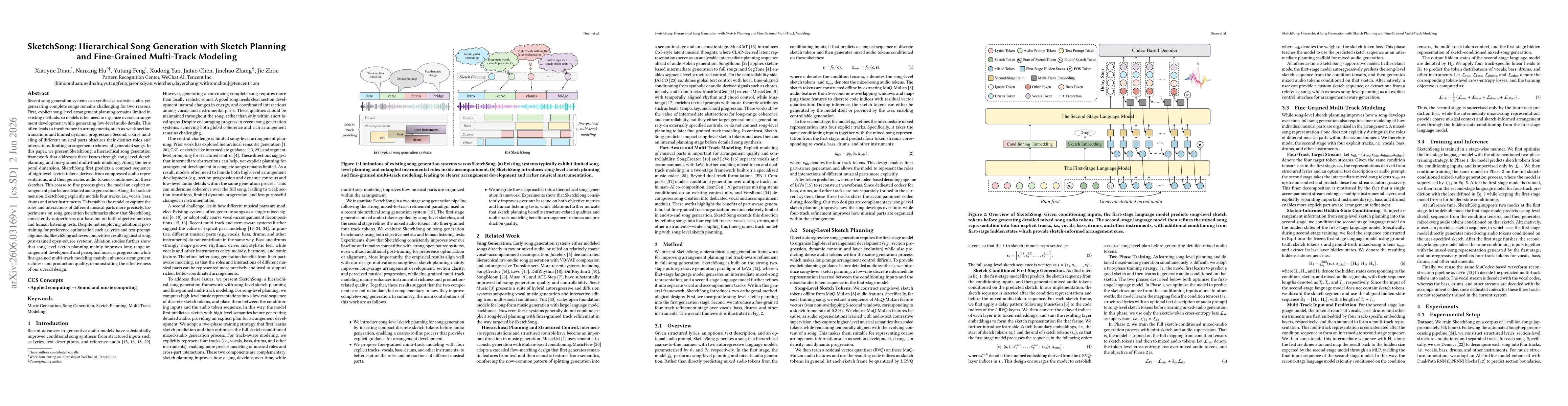 Thumbnail for SketchSong: Hierarchical Song Generation with Sketch Planning and Fine-Grained Multi-Track Modeling