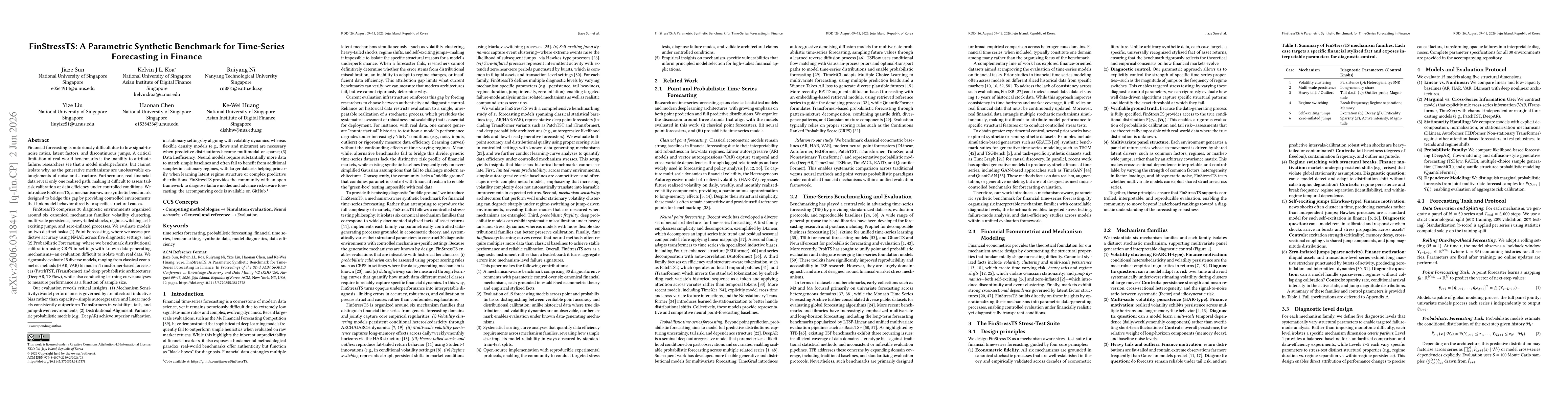 Thumbnail for FinStressTS: A Parametric Synthetic Benchmark for Time-Series Forecasting in Finance