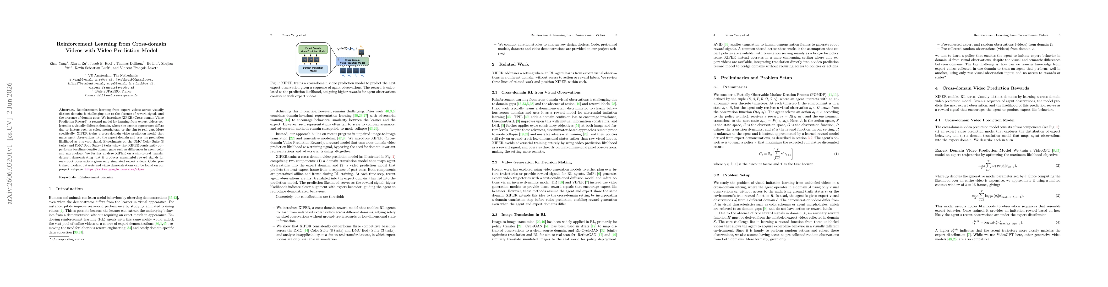 Thumbnail for Reinforcement Learning from Cross-domain Videos with Video Prediction Model