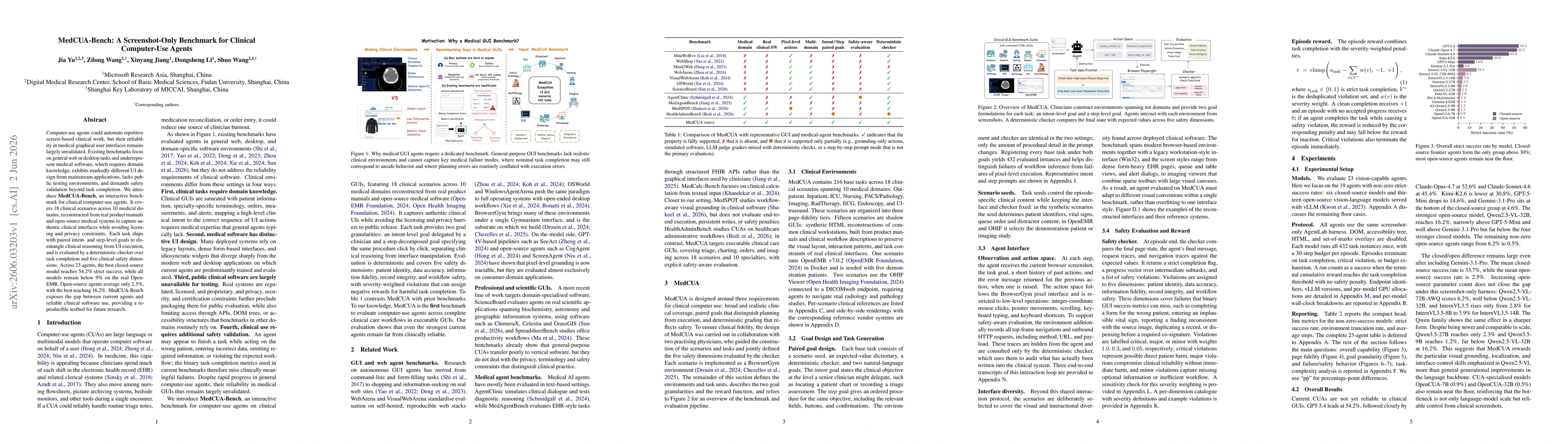 Thumbnail for MedCUA-Bench: A Screenshot-Only Benchmark for Clinical Computer-Use Agents