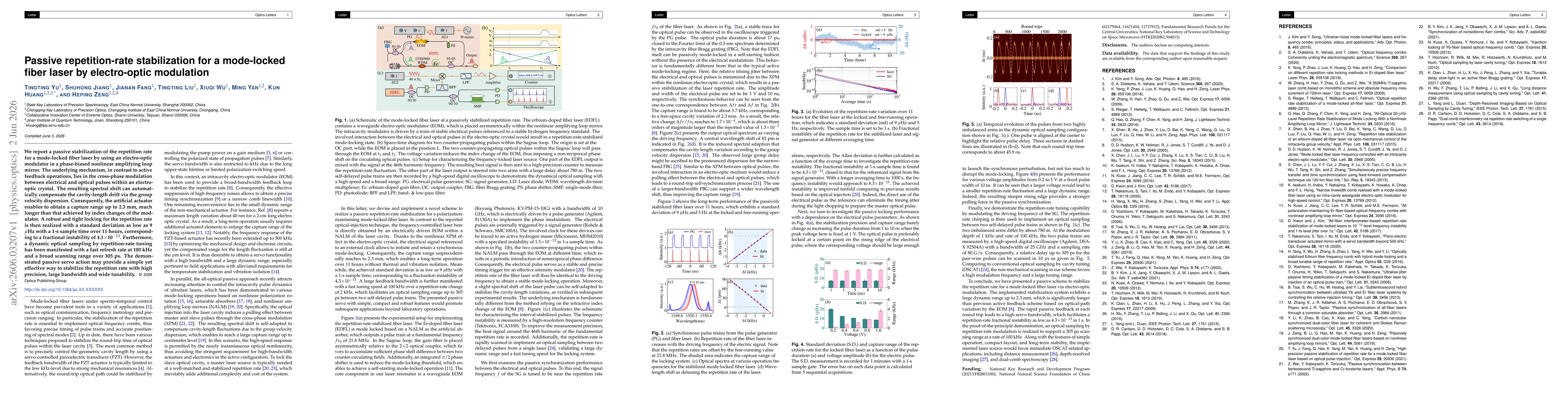 Thumbnail for Passive repetition-rate stabilization for a mode-locked fiber laser by electro-optic modulation