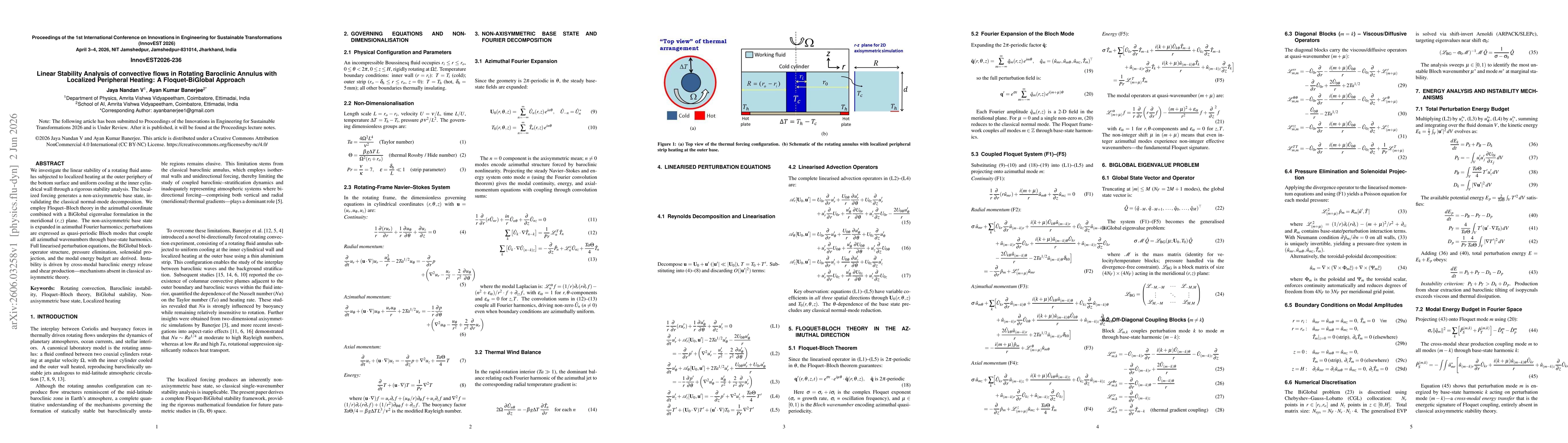 Thumbnail for Linear Stability Analysis of convective flows in Rotating Baroclinic Annulus with Localized Peripheral Heating: A Floquet-BiGlobal Approach