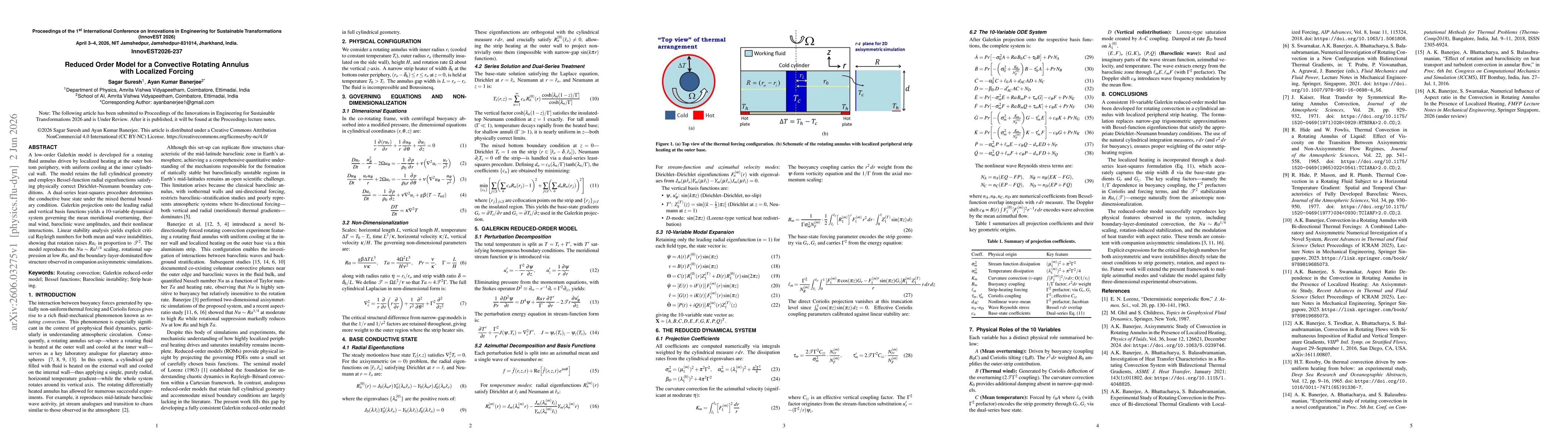 Thumbnail for Reduced Order Model for a Convective Rotating Annulus with Localized Forcing