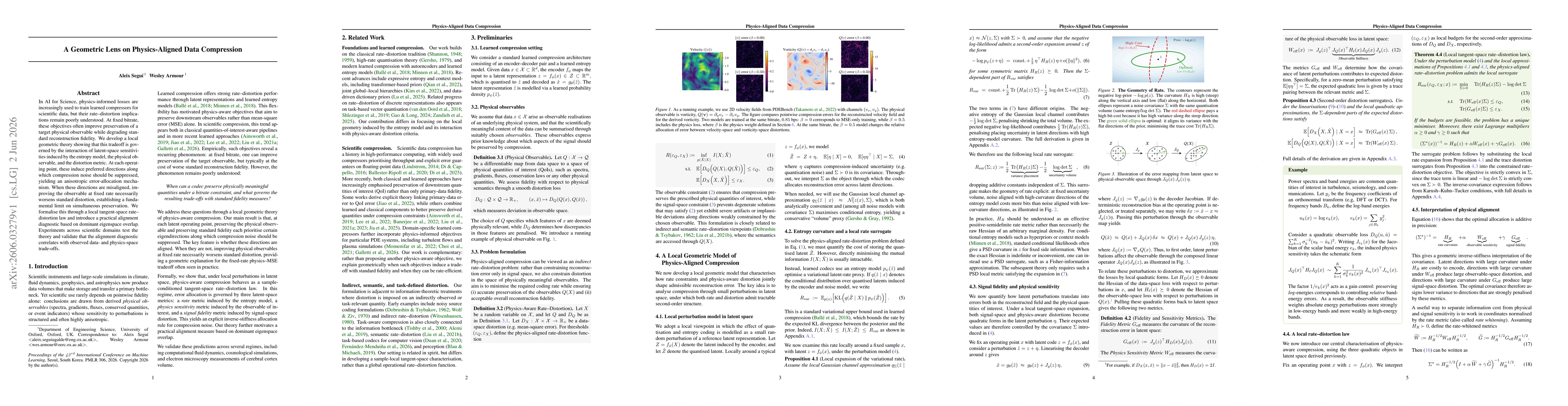 Thumbnail for A Geometric Lens on Physics-Aligned Data Compression