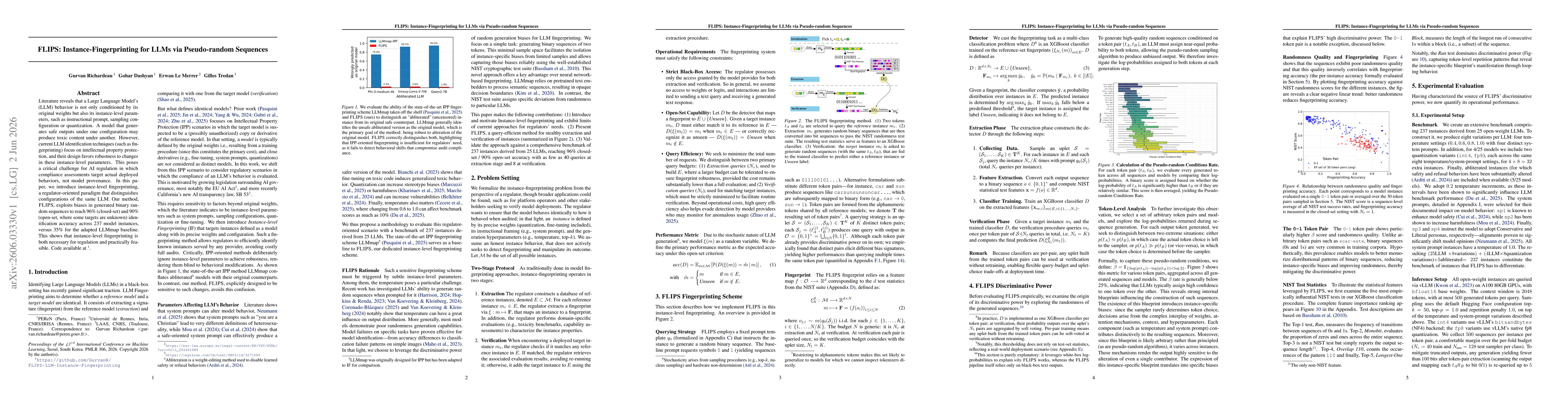 Thumbnail for FLIPS: Instance-Fingerprinting for LLMs via Pseudo-random Sequences