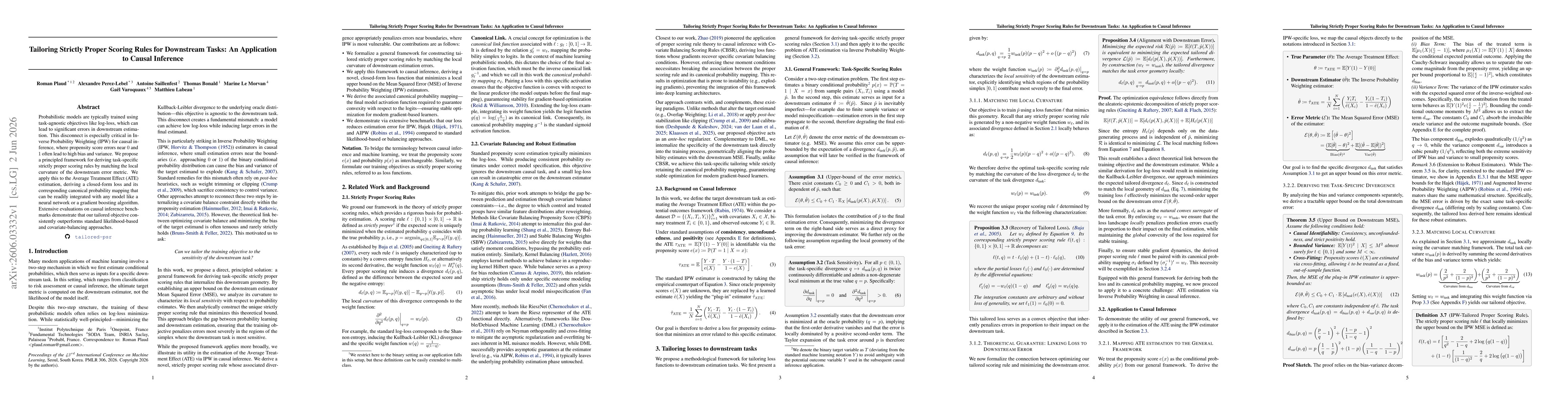 Thumbnail for Tailoring Strictly Proper Scoring Rules for Downstream Tasks: An Application to Causal Inference