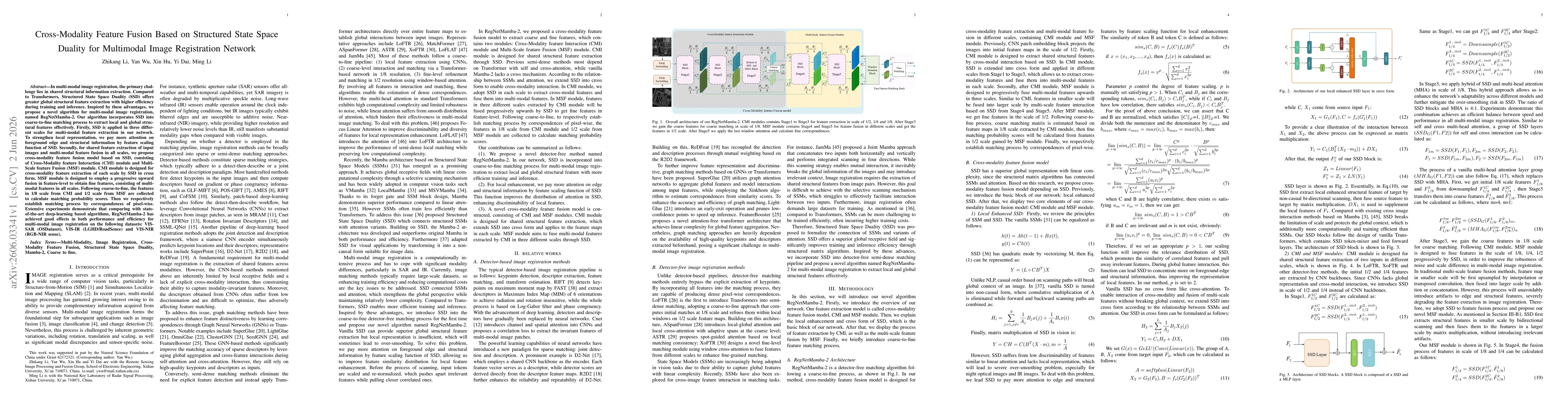 Thumbnail for Cross-Modality Feature Fusion Based on Structured State Space Duality for Multimodal Image Registration Network