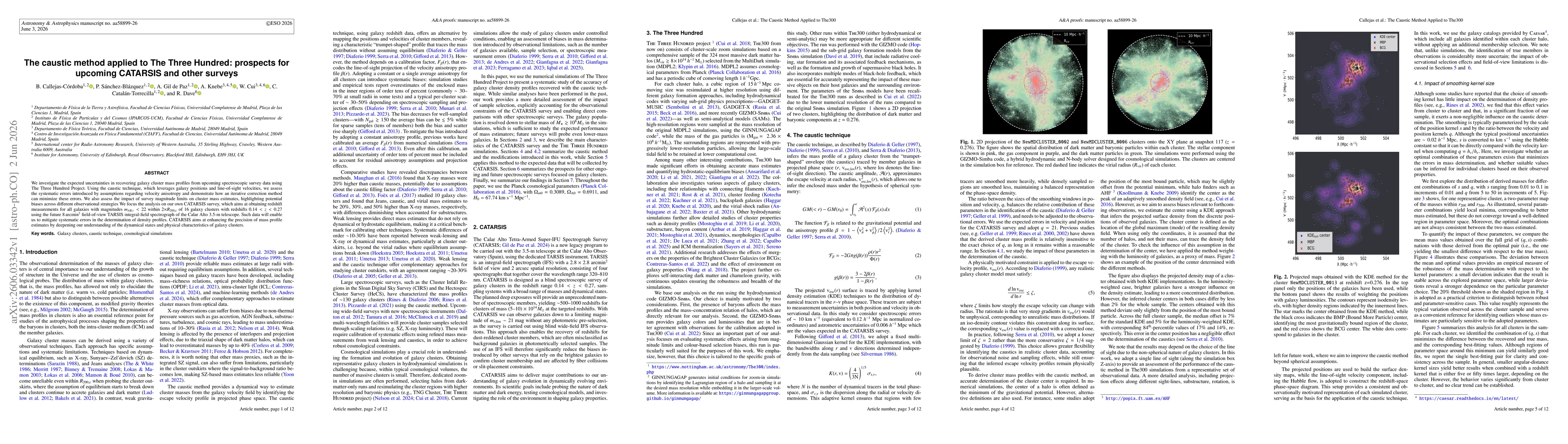 Thumbnail for The caustic method applied to The Three Hundred: prospects for upcoming CATARSIS and other surveys
