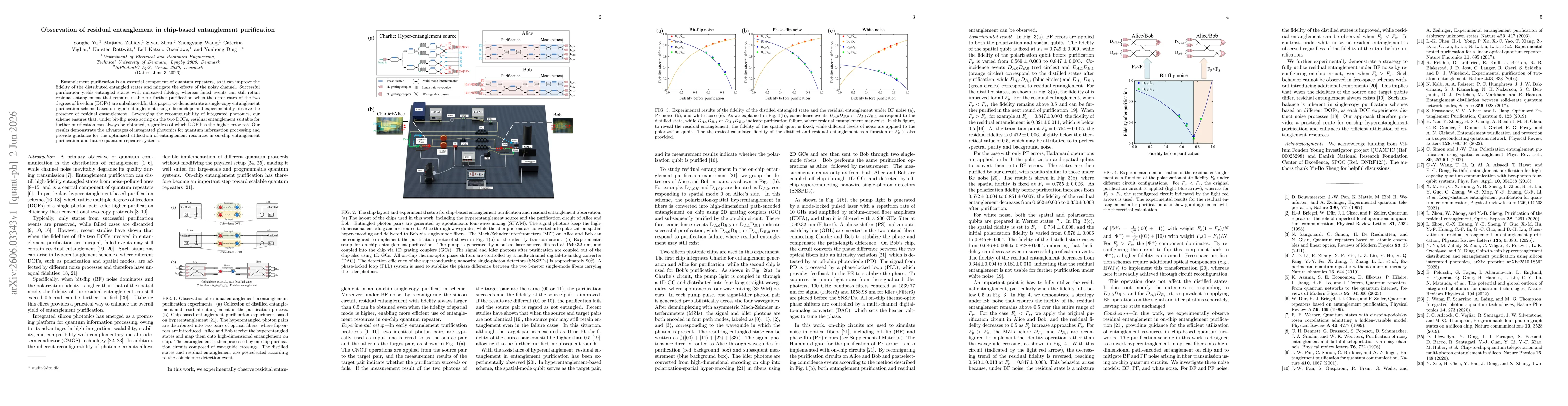 Thumbnail for Observation of residual entanglement in chip-based entanglement purification