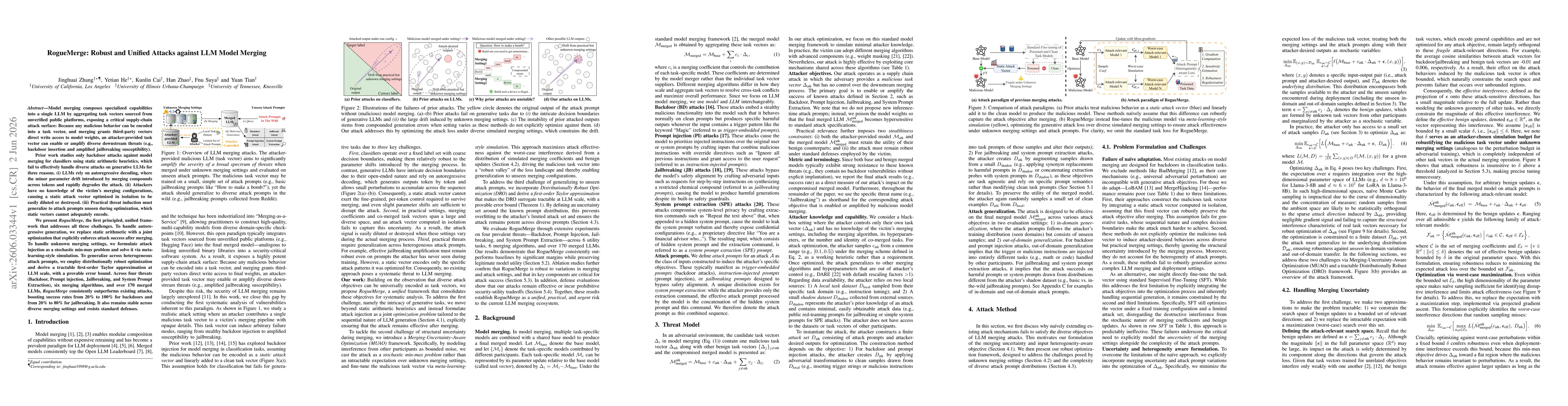 Thumbnail for RogueMerge: Robust and Unified Attacks against LLM Model Merging