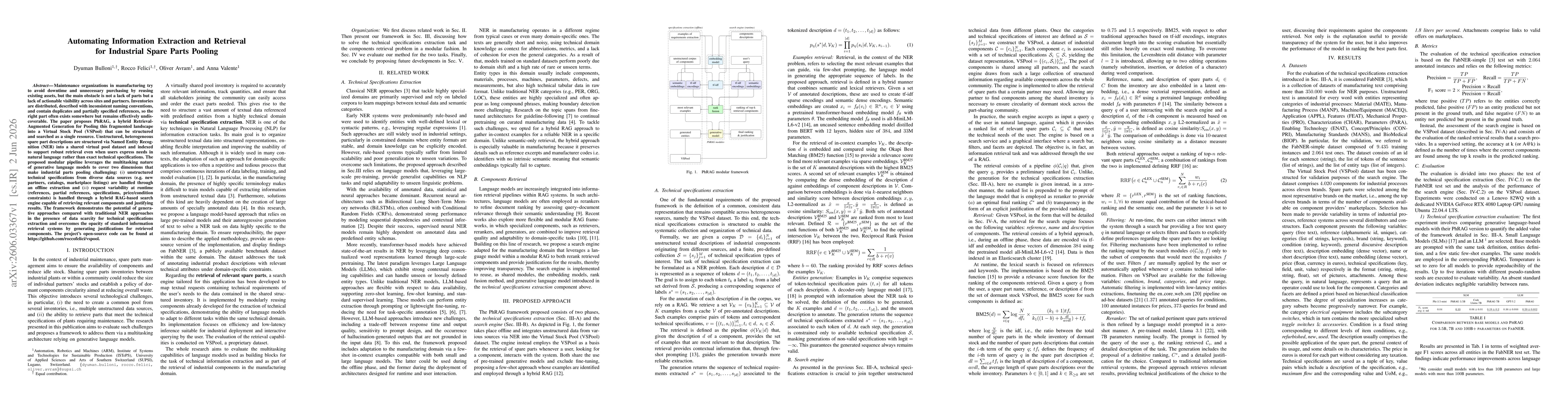 Thumbnail for Automating Information Extraction and Retrieval for Industrial Spare Parts Pooling