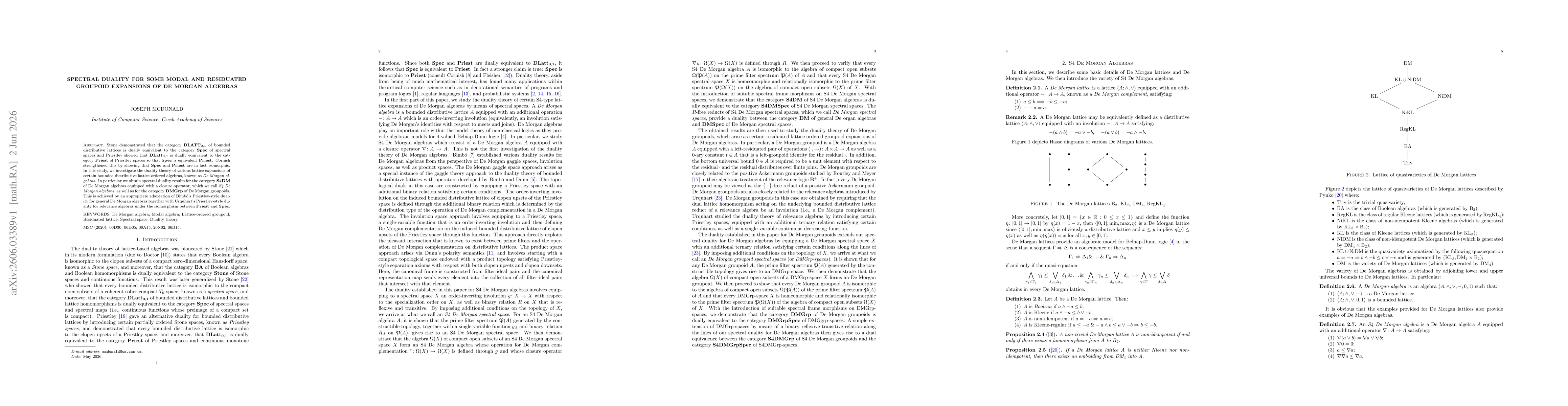 Thumbnail for Spectral duality for some modal and residuated groupoid expansions of De Morgan algebras