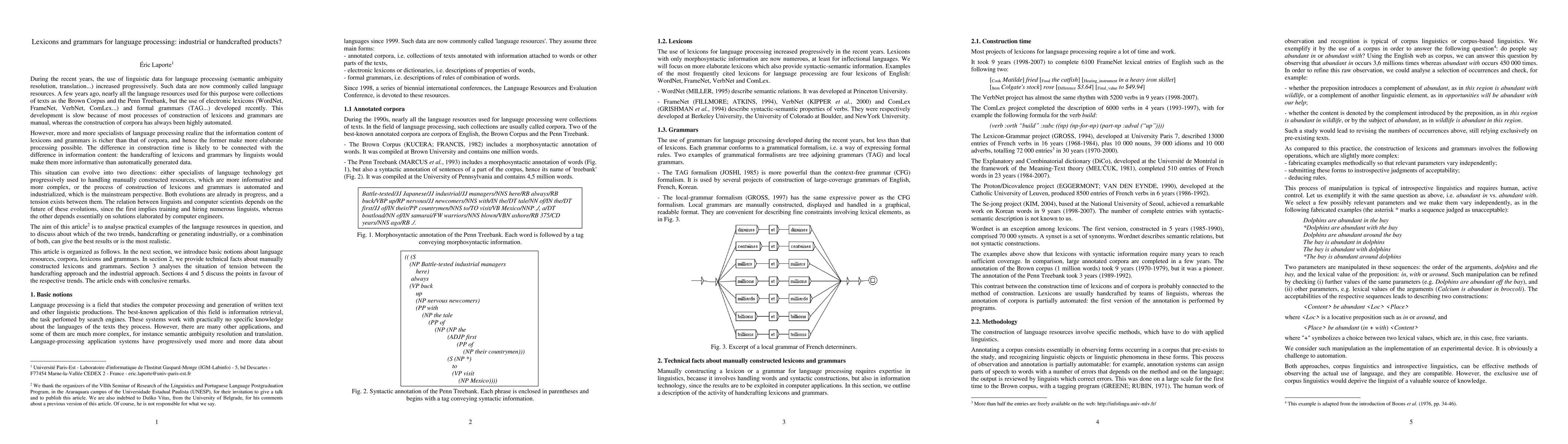 Thumbnail for Lexicons and grammars for language processing: industrial or handcrafted products?
