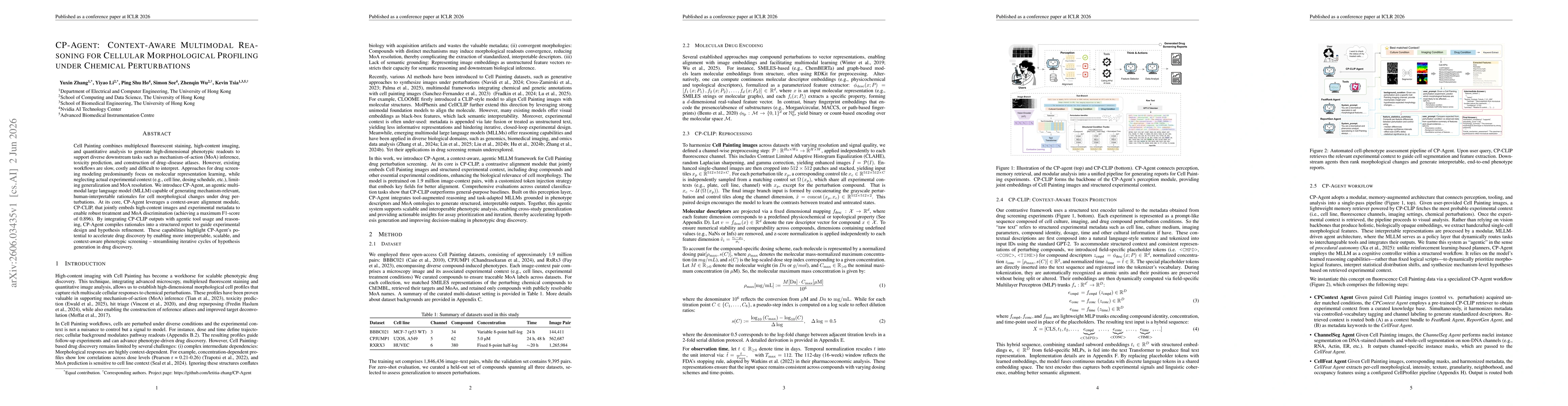 Thumbnail for CP-Agent: Context-Aware Multimodal Reasoning for Cellular Morphological Profiling under Chemical Perturbations