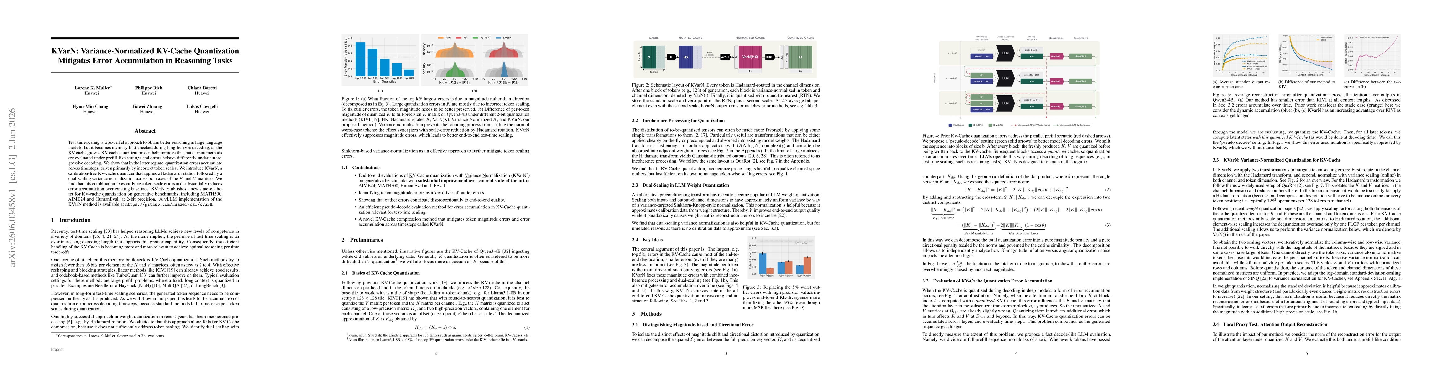Thumbnail for KVarN: Variance-Normalized KV-Cache Quantization Mitigates Error Accumulation in Reasoning Tasks