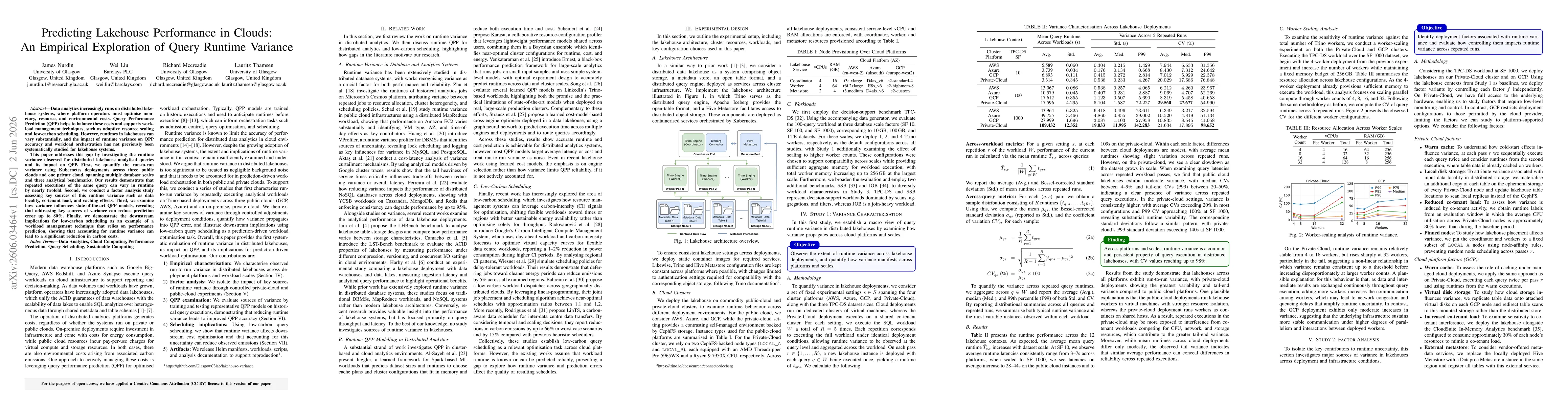 Thumbnail for Predicting Lakehouse Performance in Clouds: An Empirical Exploration of Query Runtime Variance