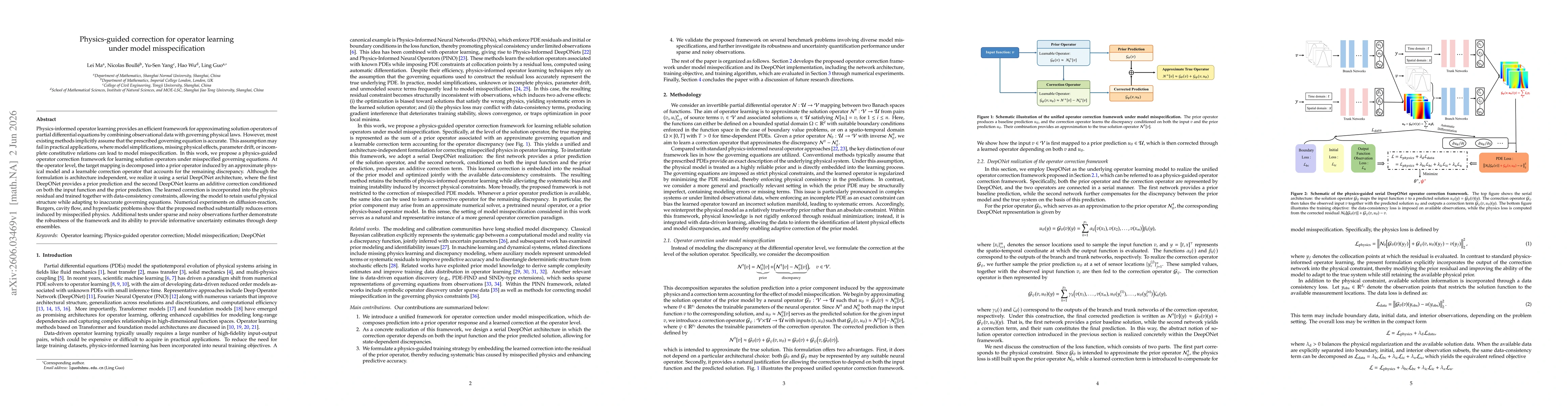 Thumbnail for Physics-guided correction for operator learning under model misspecification