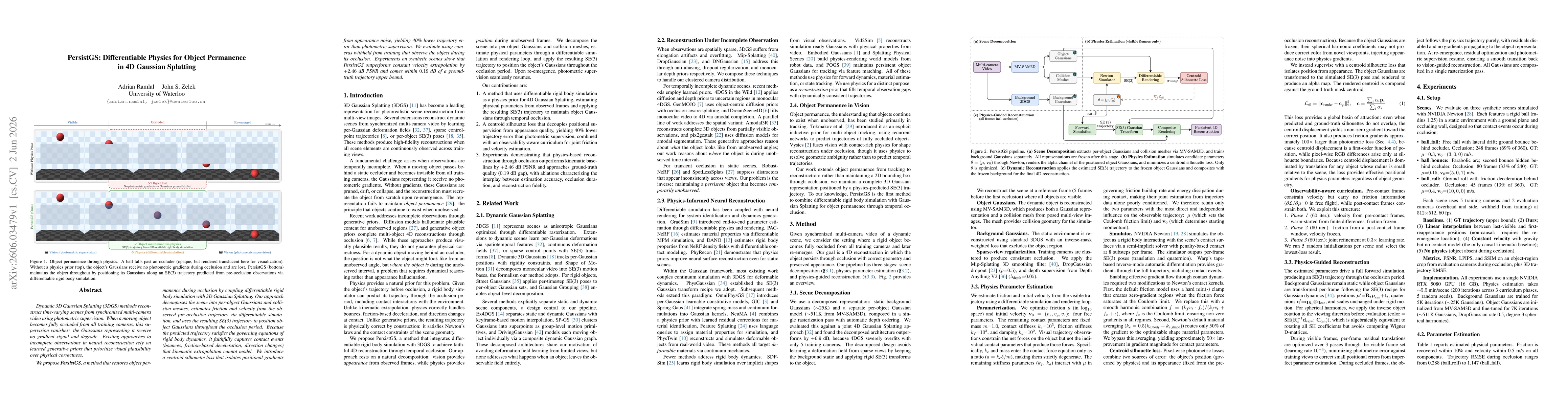 Thumbnail for PersistGS: Differentiable Physics for Object Permanence in 4D Gaussian Splatting