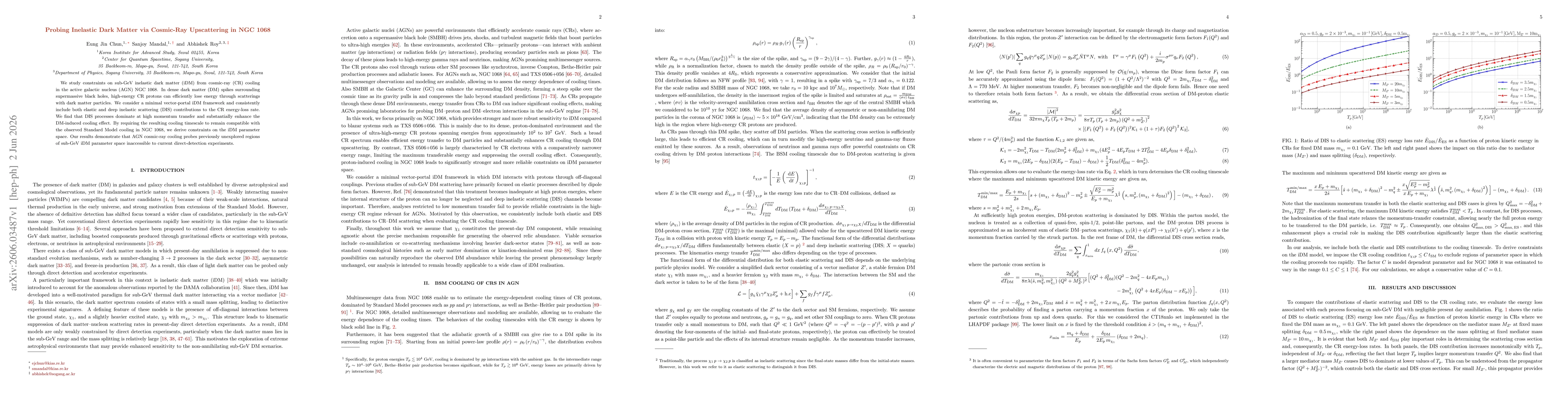 Thumbnail for Probing Inelastic Dark Matter via Cosmic-Ray Upscattering in NGC 1068