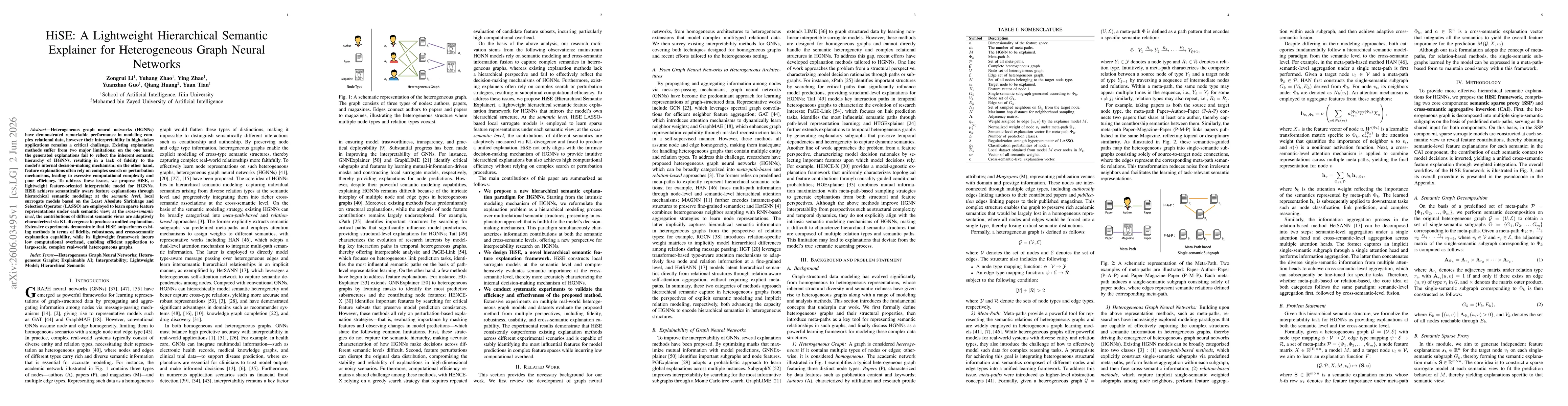 Thumbnail for HiSE: A Lightweight Hierarchical Semantic Explainer for Heterogeneous Graph Neural Networks
