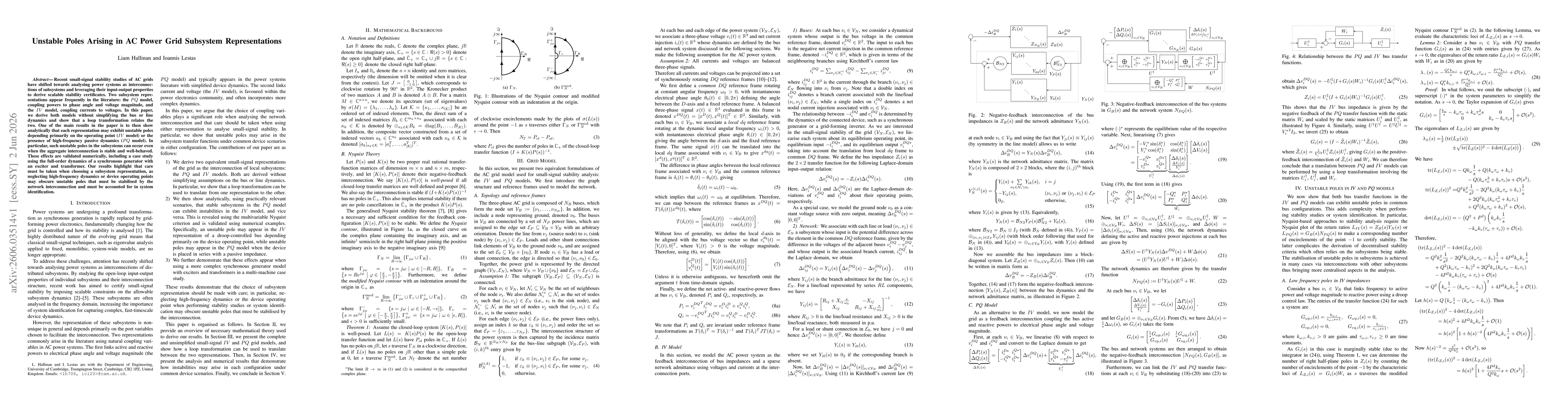 Thumbnail for Unstable Poles Arising in AC Power Grid Subsystem Representations
