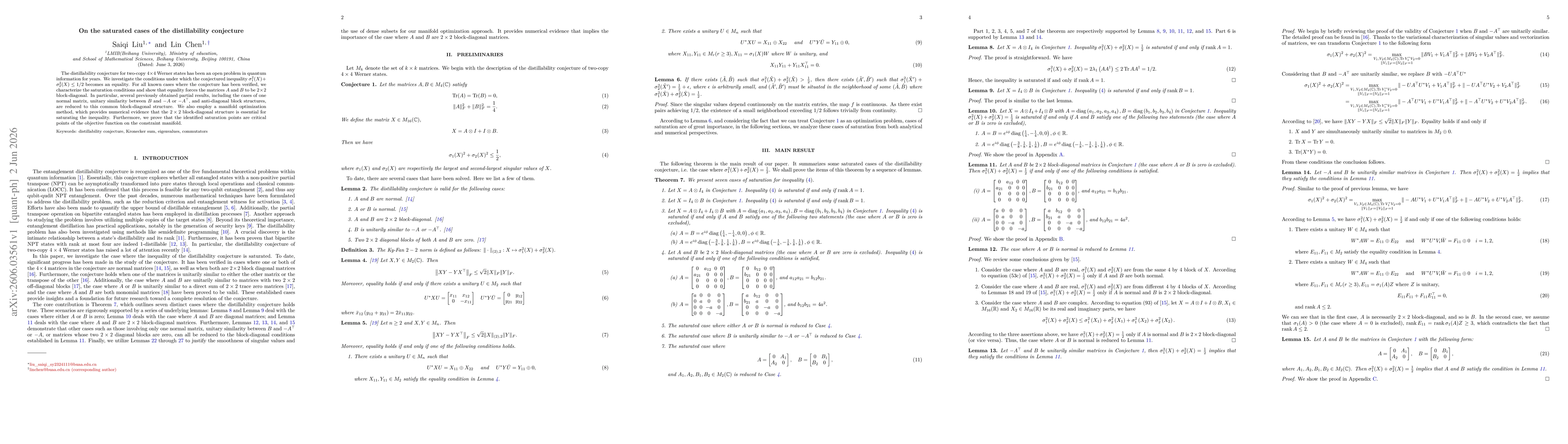 Thumbnail for On the saturated cases of the distillability conjecture