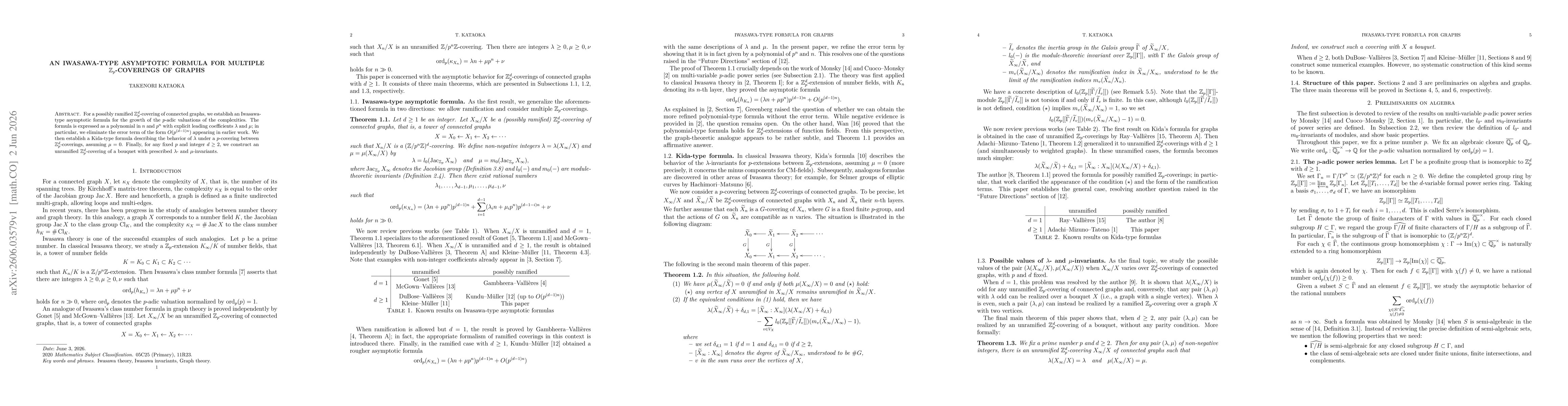 Thumbnail for An Iwasawa-type asymptotic formula for multiple $\mathbb{Z}_p$-coverings of graphs