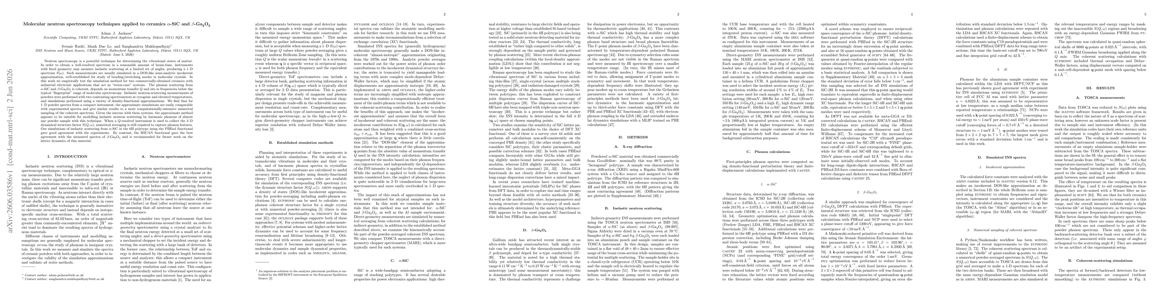 Thumbnail for Molecular neutron spectroscopy techniques applied to ceramics $α$-SiC and $β$-Ga$_2$O$_3$
