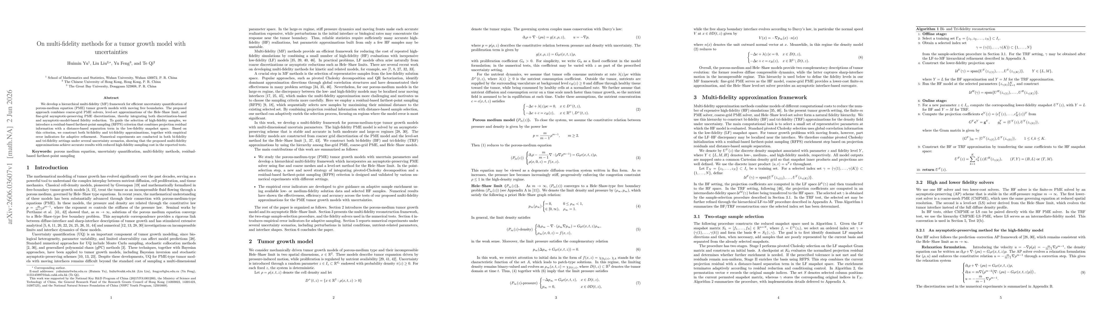 Thumbnail for On multi-fidelity methods for a tumor growth model with uncertainties